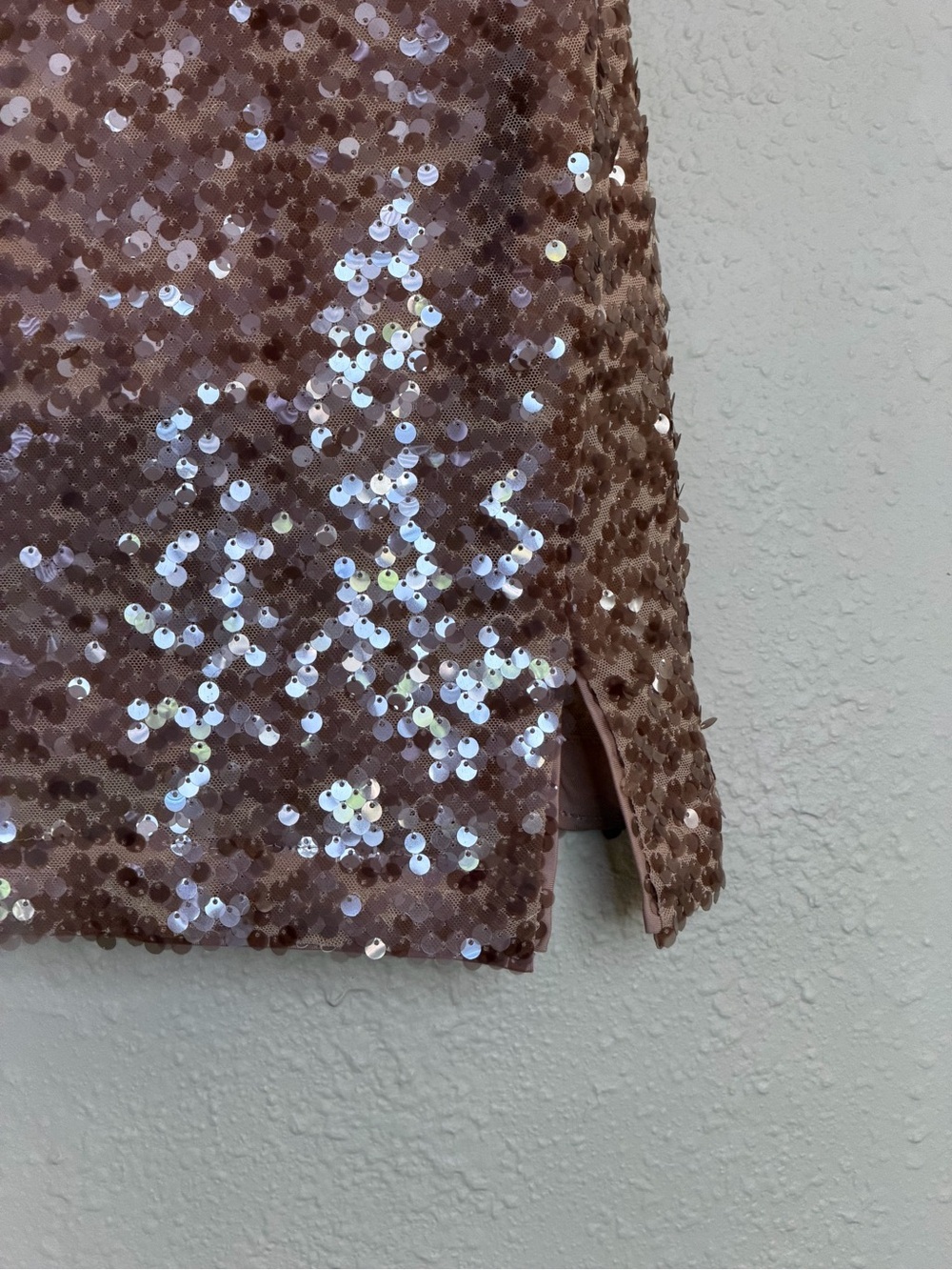 NWT | ASTR The Label | Sparks Fly Sequin Mini Dress Rose Gold - Size Large - Picture 3 of 6